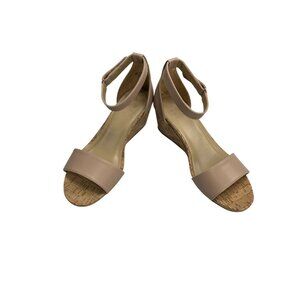 Naturalizer Areda Mauve Ankle Strap Cork Wedge Sandals Women’s Size 9M Medium